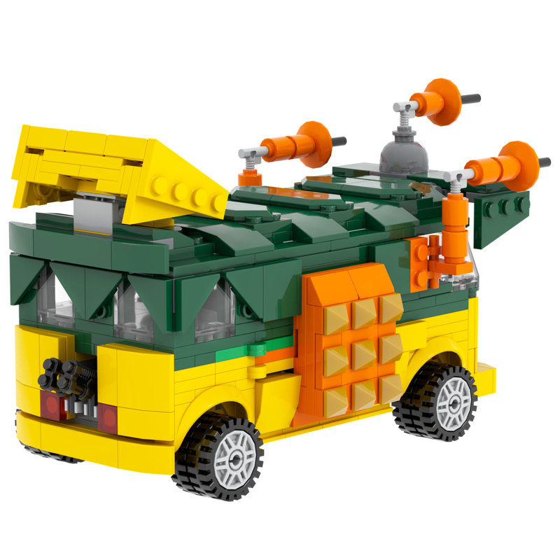 MOC1393 TMNTed Pizza Car Party Van building bricks juguetes para los ninos educational toys building block sets brinquedos