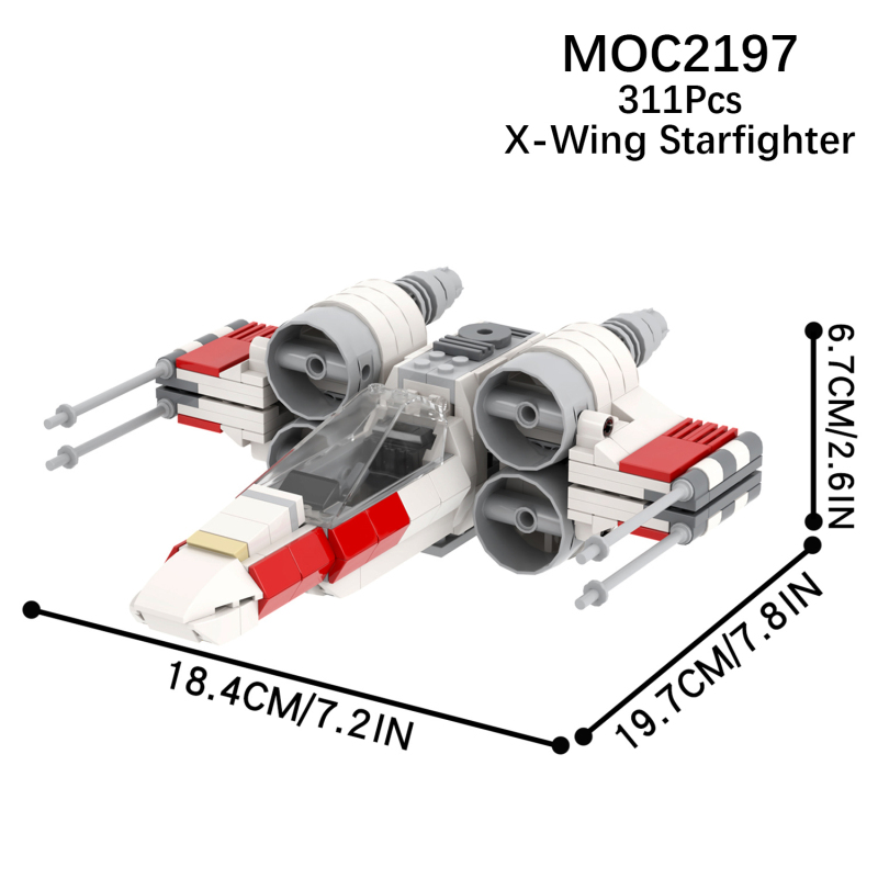 MOC2197 X-Wing Starfighter 311Pcs Bricks With Luck Skywalker Space Wars Movie Assembly Collect Building Blocks Kids Gift Toys