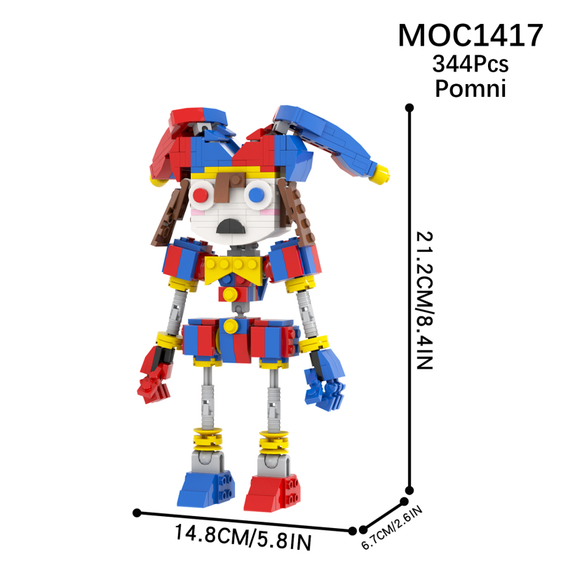 The Amazing Digital Circus Characters MOC1417 MOC1418 Pomni Caine Creativity Assembles Cartoon Building Blocks Kids Gift Toys