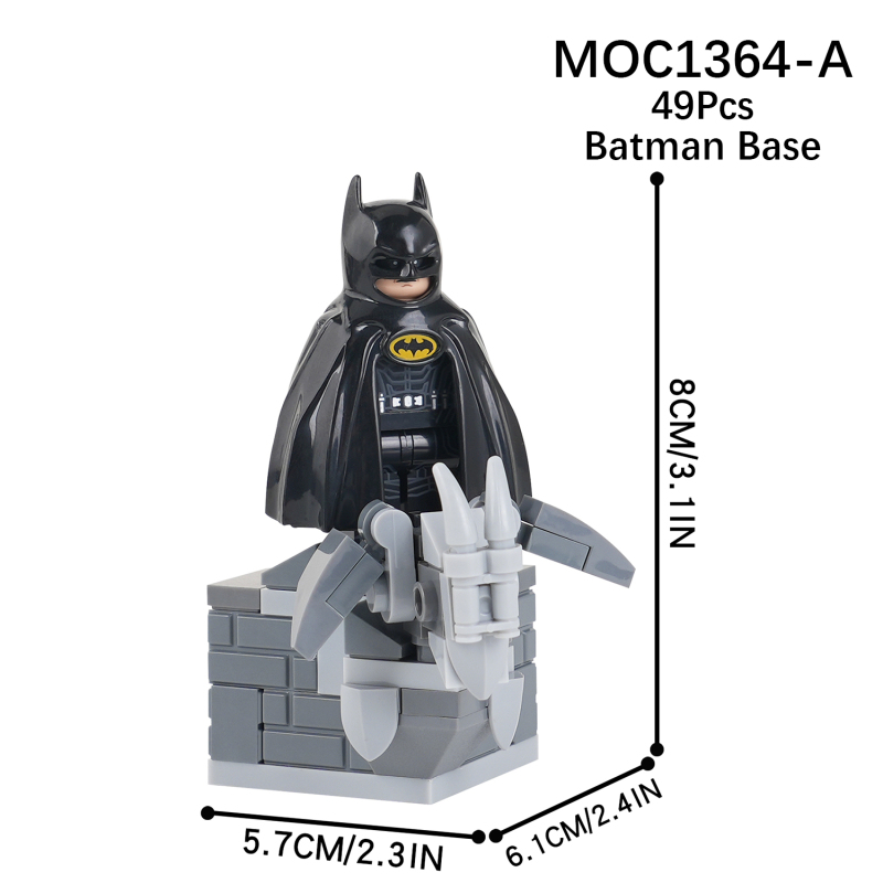 MOC1364 Bat Base Classic Creative Movie Dark Knight Display Platform Model DIY Assembly Building Blocks Brick Gift Toys For Kids