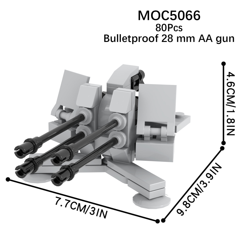 80Pcs MOC5066 WW2 Building Block set Bulletproof 28mm AA gun military project mini action mini toy Hunting Rifles