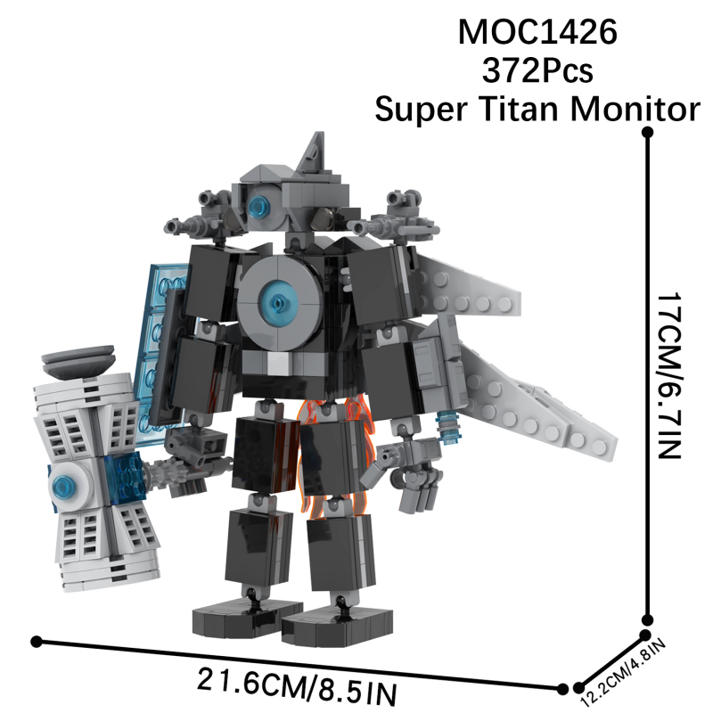 MOC1426 Super Titan Monitor 372Pcs Bricks Game Television Man Character Model Assemble Creativity Building Blocks Toys For Kids