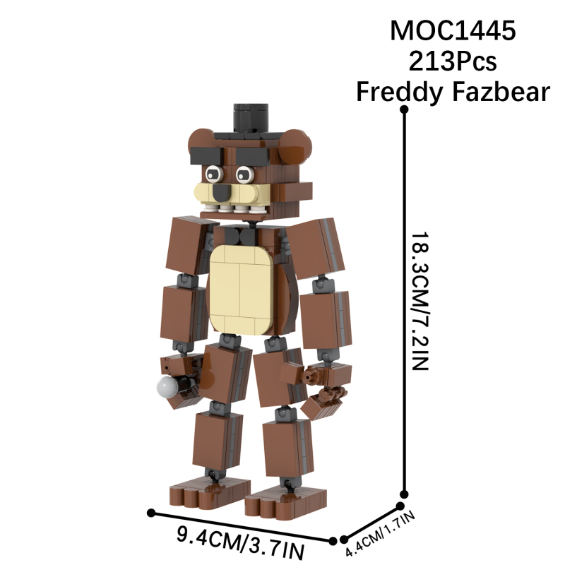 MOC1445-1450 Freddy Fazbear Chica Bonnie Foxy Golden Freddy Springtrap FNAF Creative Horror Game Building Blocks Kids Gift Toys