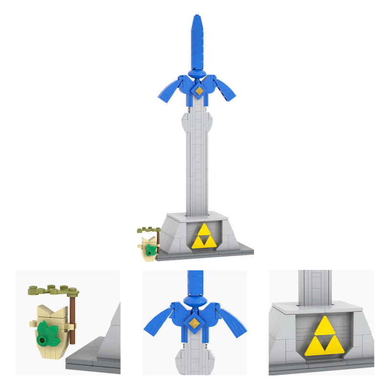 MOC1382 MOC1383 Game Character Cartoon Anime Link Sword Bricks Model Assembly Creative Building Blocks Educational Toys For Kids