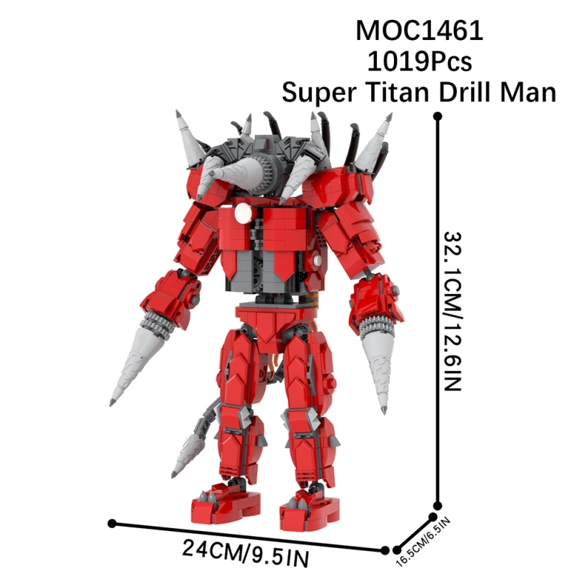 MOC1461 Super Titan Drill Man 1019Pcs Bricks Television Man Characters Creativity Game Model Assembly Building Blocks Kids Toys