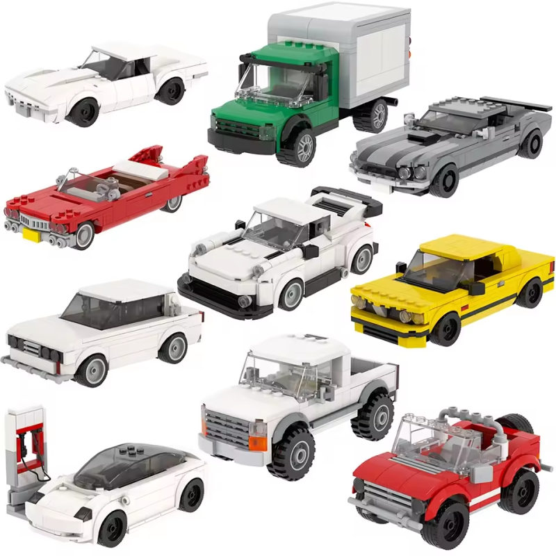 MOC4110-4121 MOOXI City Speed Championed Series Car Set Brick Racer Classic Supercar DIY Building Blocks Children Toys For Gift