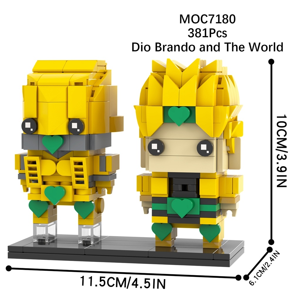 381Pcs MOC7180 Dio Brando and The World Square Bricks JOJO Anime ...