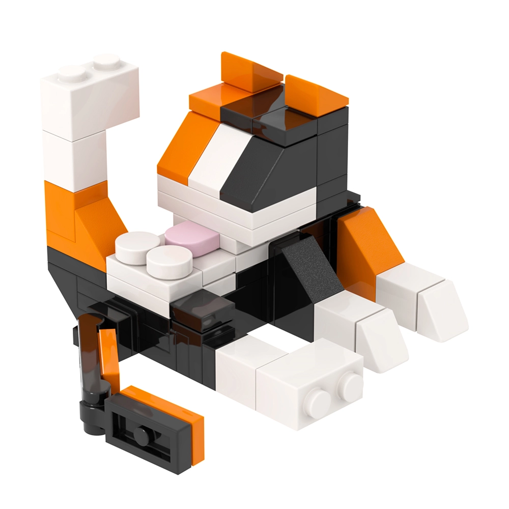 MOC3051 Cute Pet Cat Set Series Three-flower Cat Building Blocks DIY ...