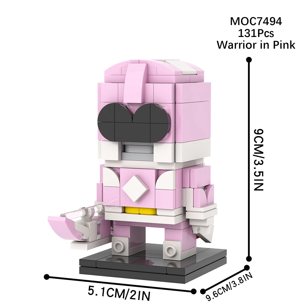 MOC7494 Mighty Morphin Power Rangers pink Warrior Brickheadz Figures ...