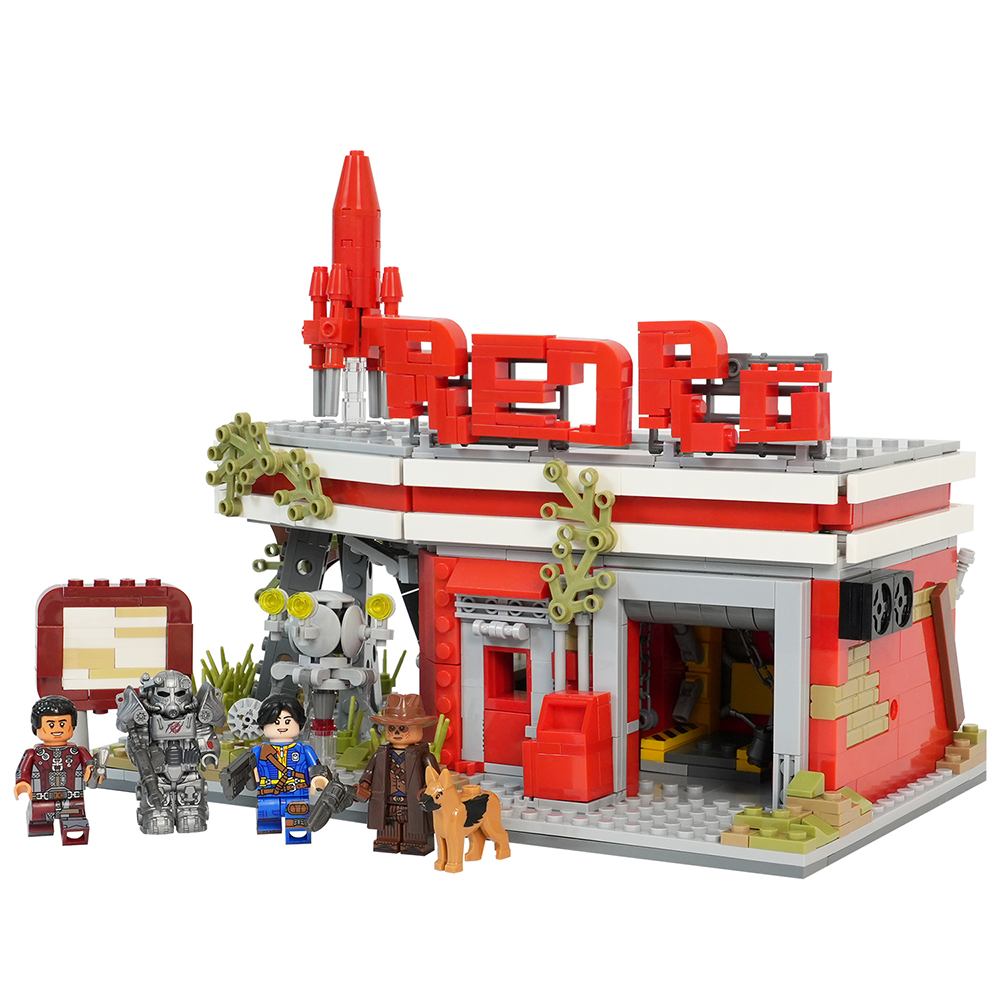 MOC1572 Fallout Red Rocket Truck Stop Lucy MacLean T60 Power Armor ...