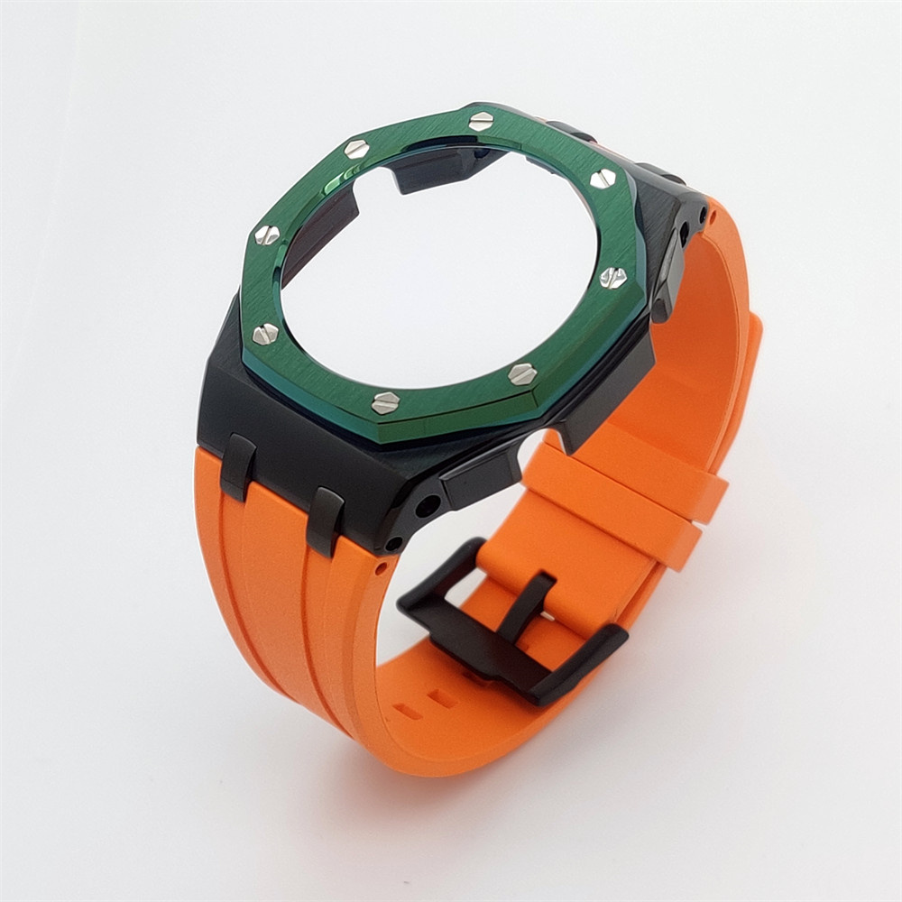 GA2100 Casioak Offshore Curve Style Black Green Bezel