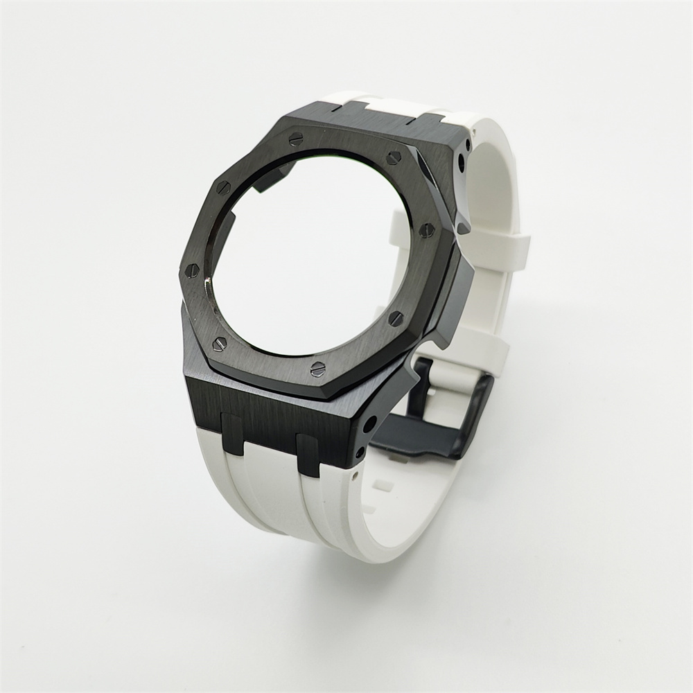 GMAS2100 Casioak Rubber Strap Set Silver Black