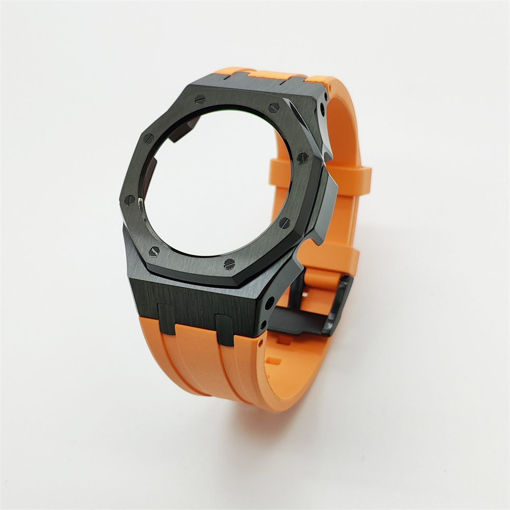 GMAS2100 Casioak Rubber Strap Set Silver Black