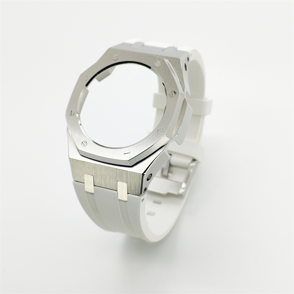 GMAS2100 Casioak Rubber Strap Set Silver Black