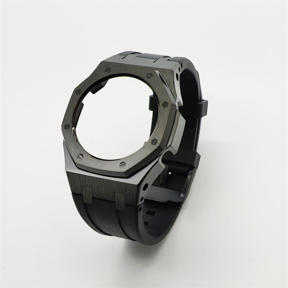 GMAS2100 Casioak Rubber Strap Set Silver Black