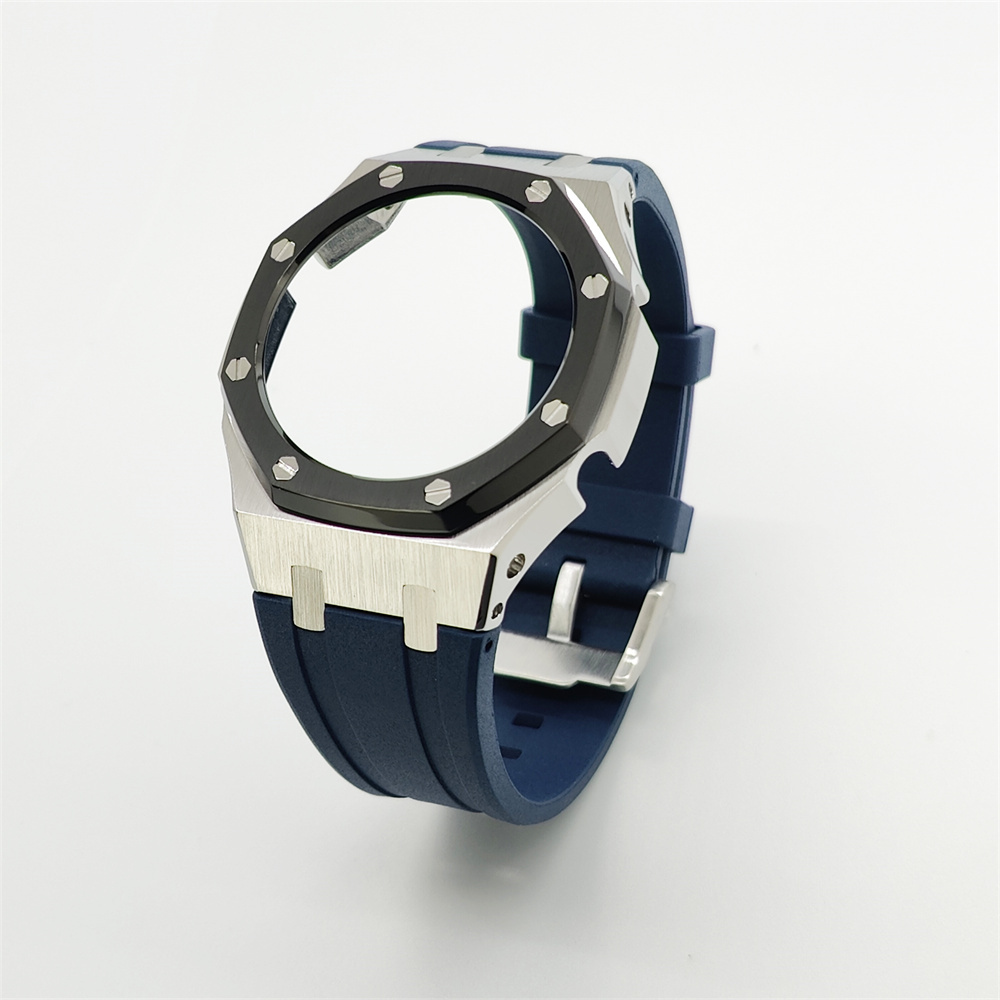 GA2100 Casioak Rubber Strap Set Silver