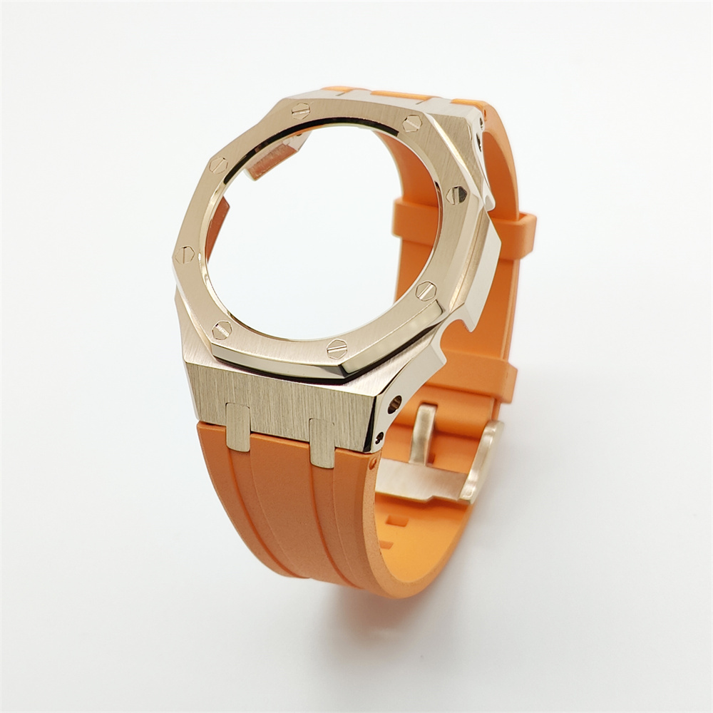 GA2100 Casioak Rubber Strap Set Rose gold Golden