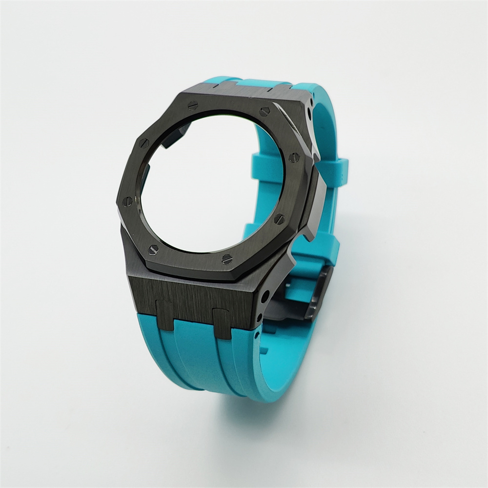 GMAS2100 Casioak Rubber Strap Set Silver Black
