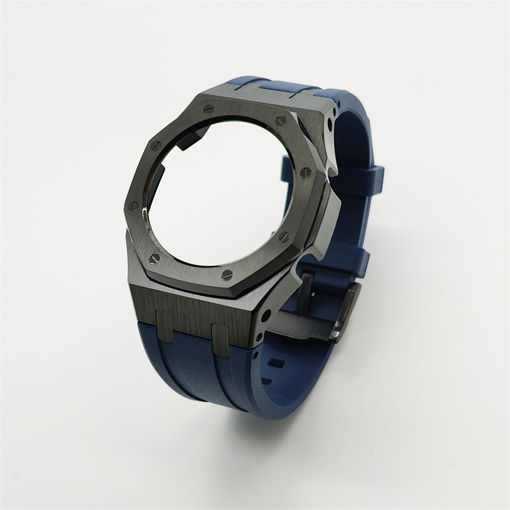 GMAS2100 Casioak Rubber Strap Set Silver Black