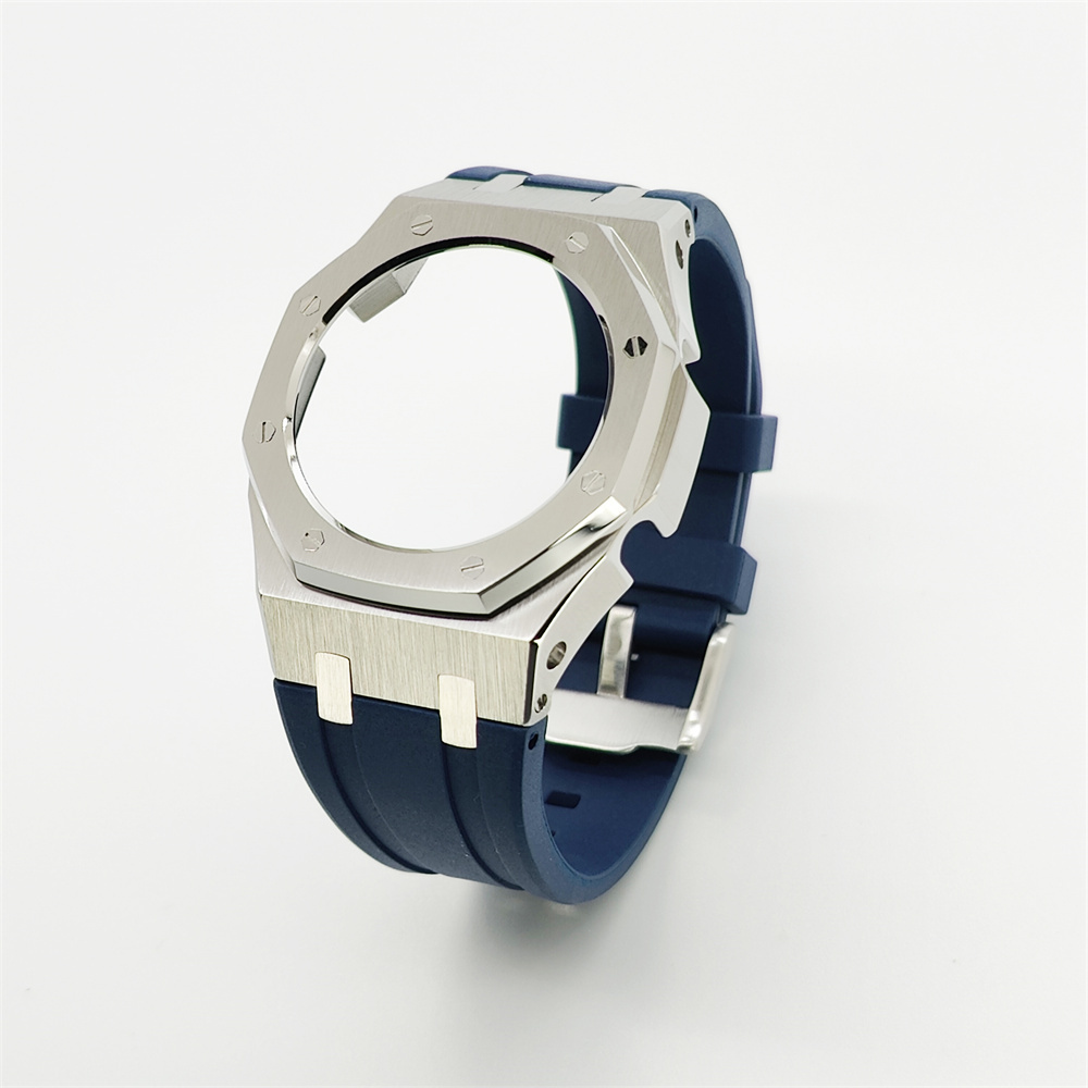 GMAS2100 Casioak Rubber Strap Set Silver Black