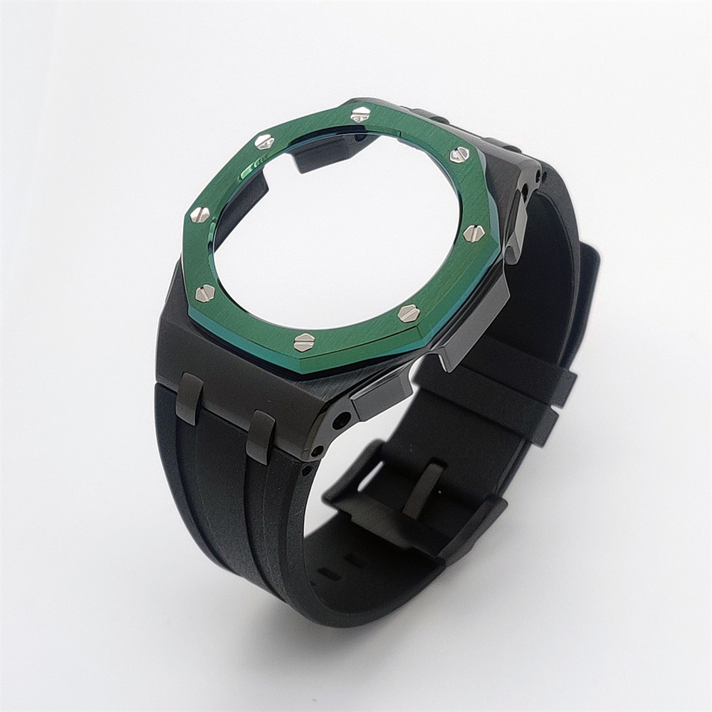 GA2100 Casioak Offshore Curve Style Black Green Bezel
