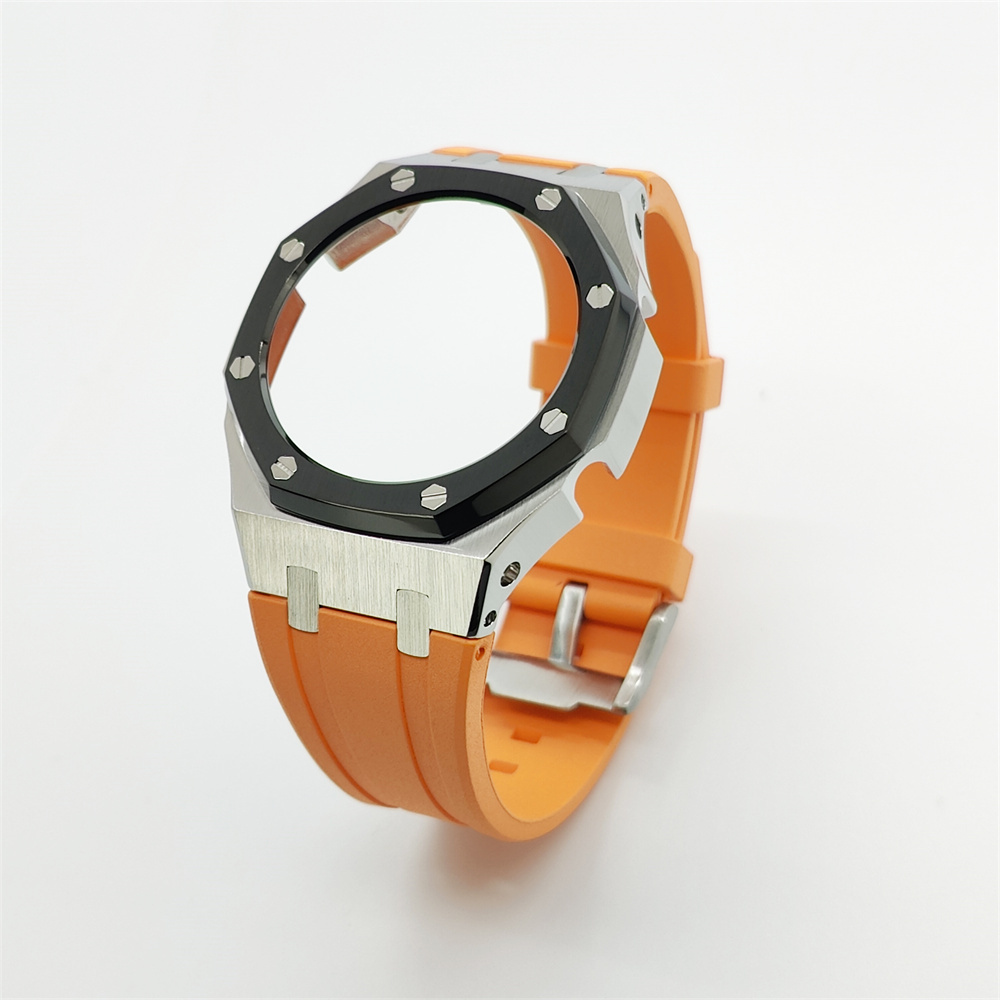 GA2100 Casioak Rubber Strap Set Silver