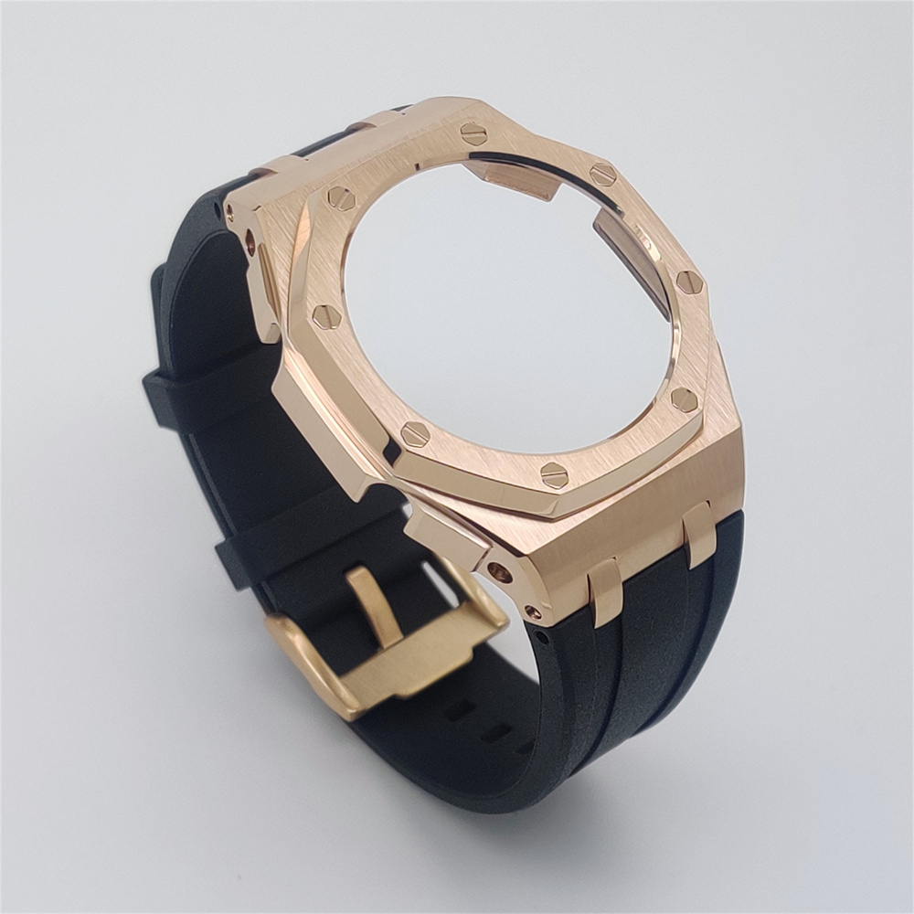 GM2100 Casioak Offshore Curve Style Fluorocarbon Strap Rose gold