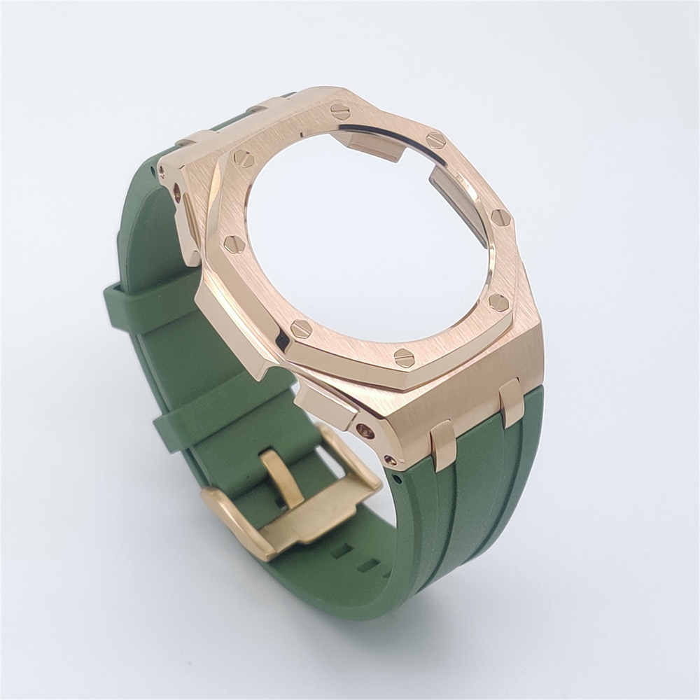 GM2100 Casioak Offshore Curve Style Fluorocarbon Strap Rose gold