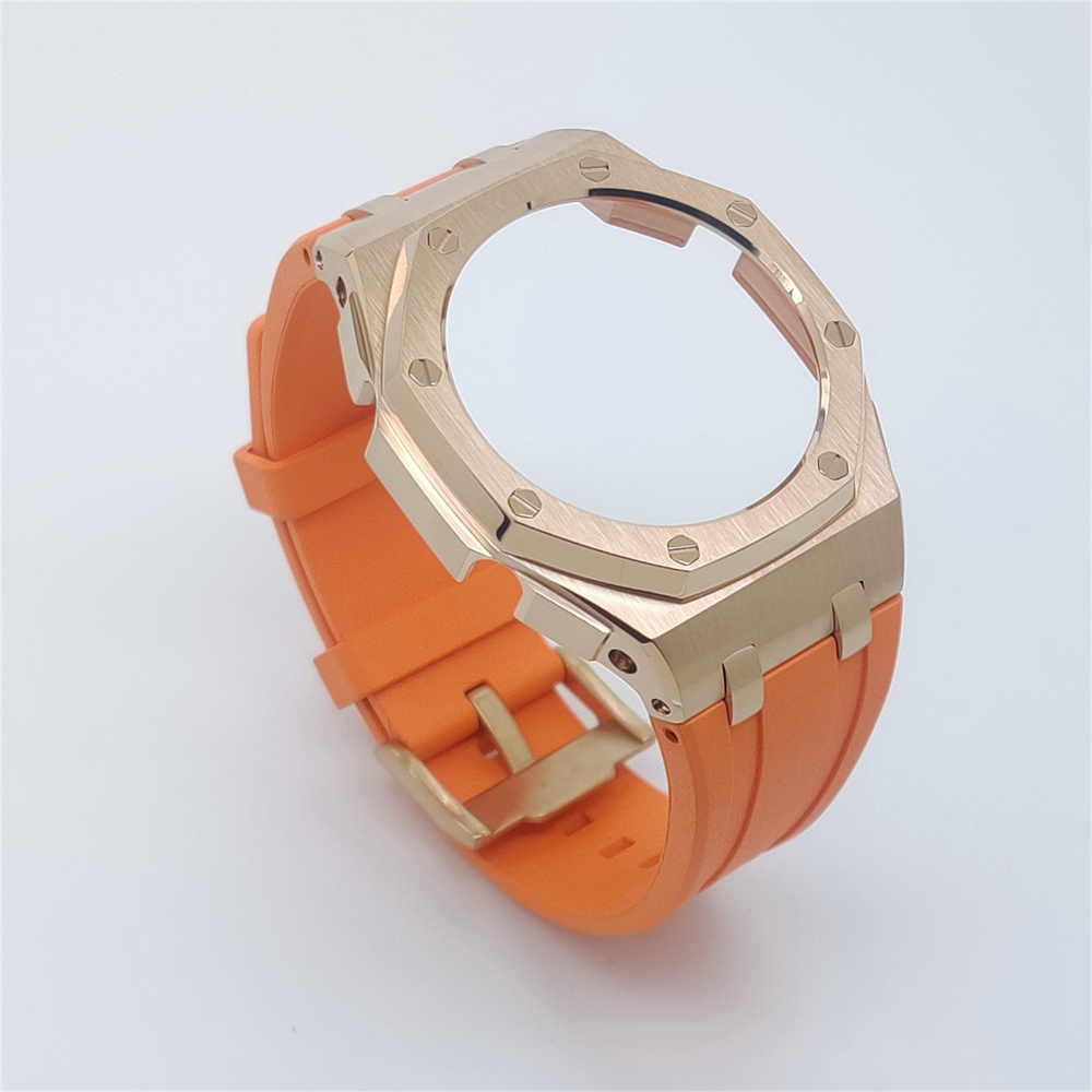 GM2100 Casioak Offshore Curve Style Fluorocarbon Strap Rose gold