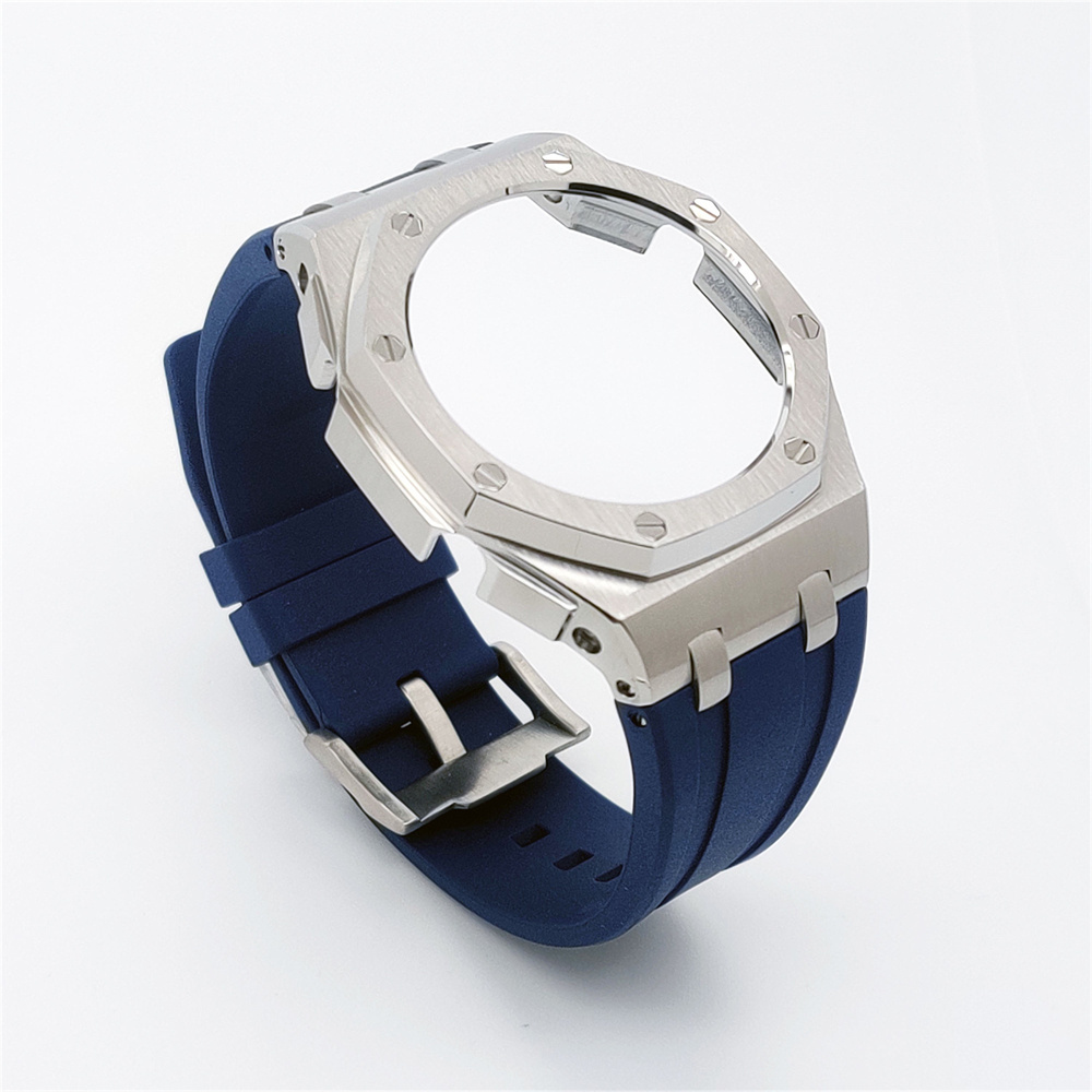 GM2100 Casioak Offshore Curve Style Fluorocarbon strap Silver
