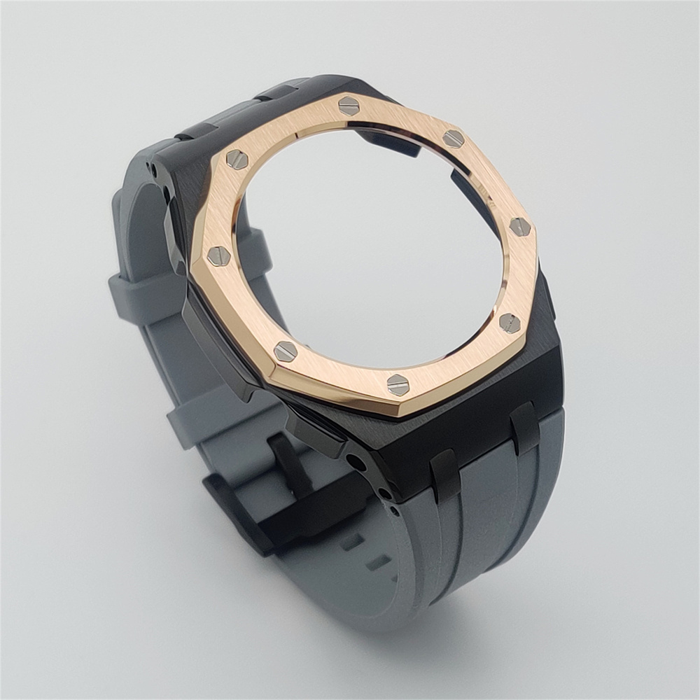 GM2100 Casioak Offshore Curve Style Fluorocarbon Strap Rose gold