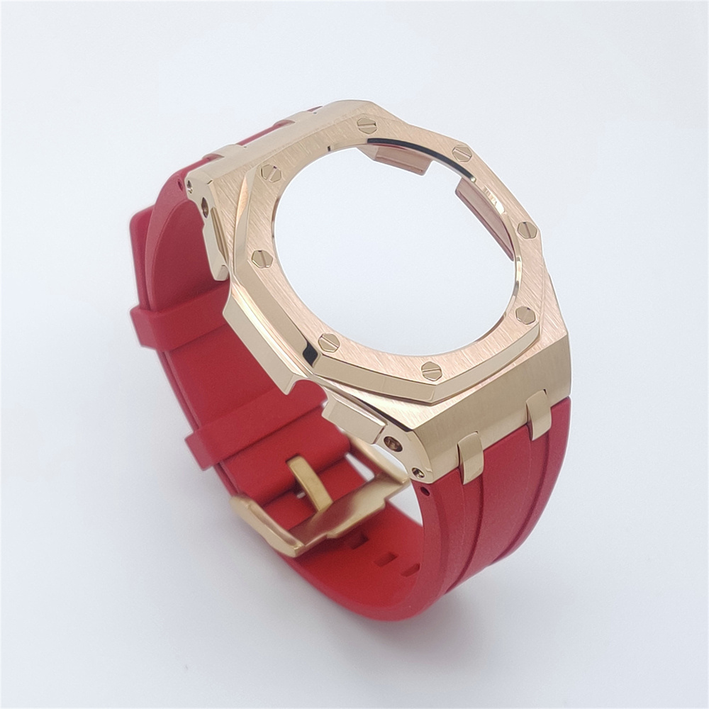 GM2100 Casioak Offshore Curve Style Fluorocarbon Strap Rose gold