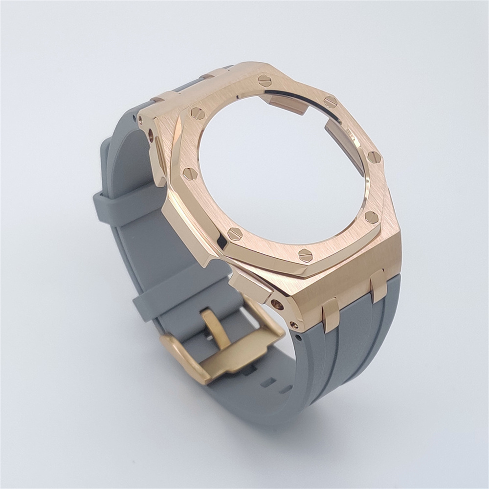 GM2100 Casioak Offshore Curve Style Fluorocarbon Strap Rose gold