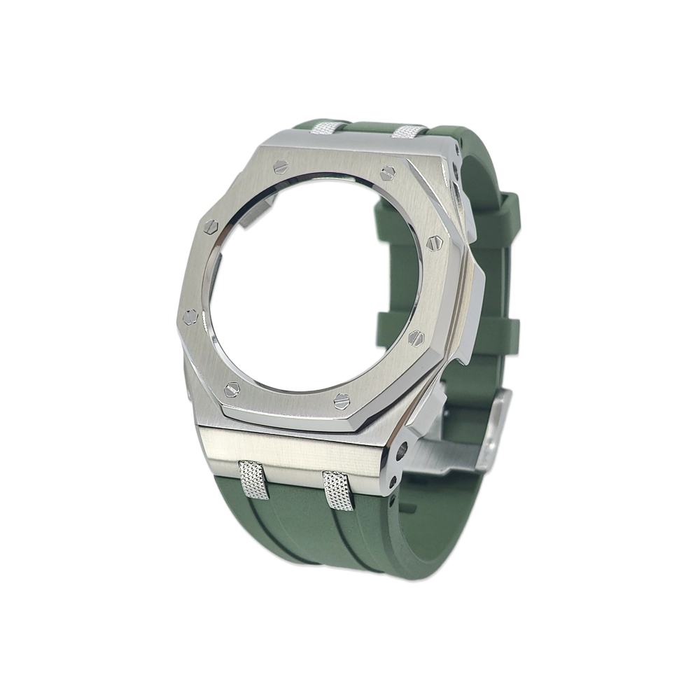 New GMAS2100 Casioak Offshore Knurled Textured Studs 42mm Stainless Steel Shell High Quality Viton Strap