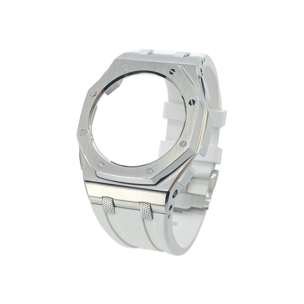 New GMAS2100 Casioak Offshore Knurled Textured Studs 42mm Stainless Steel Shell High Quality Viton Strap