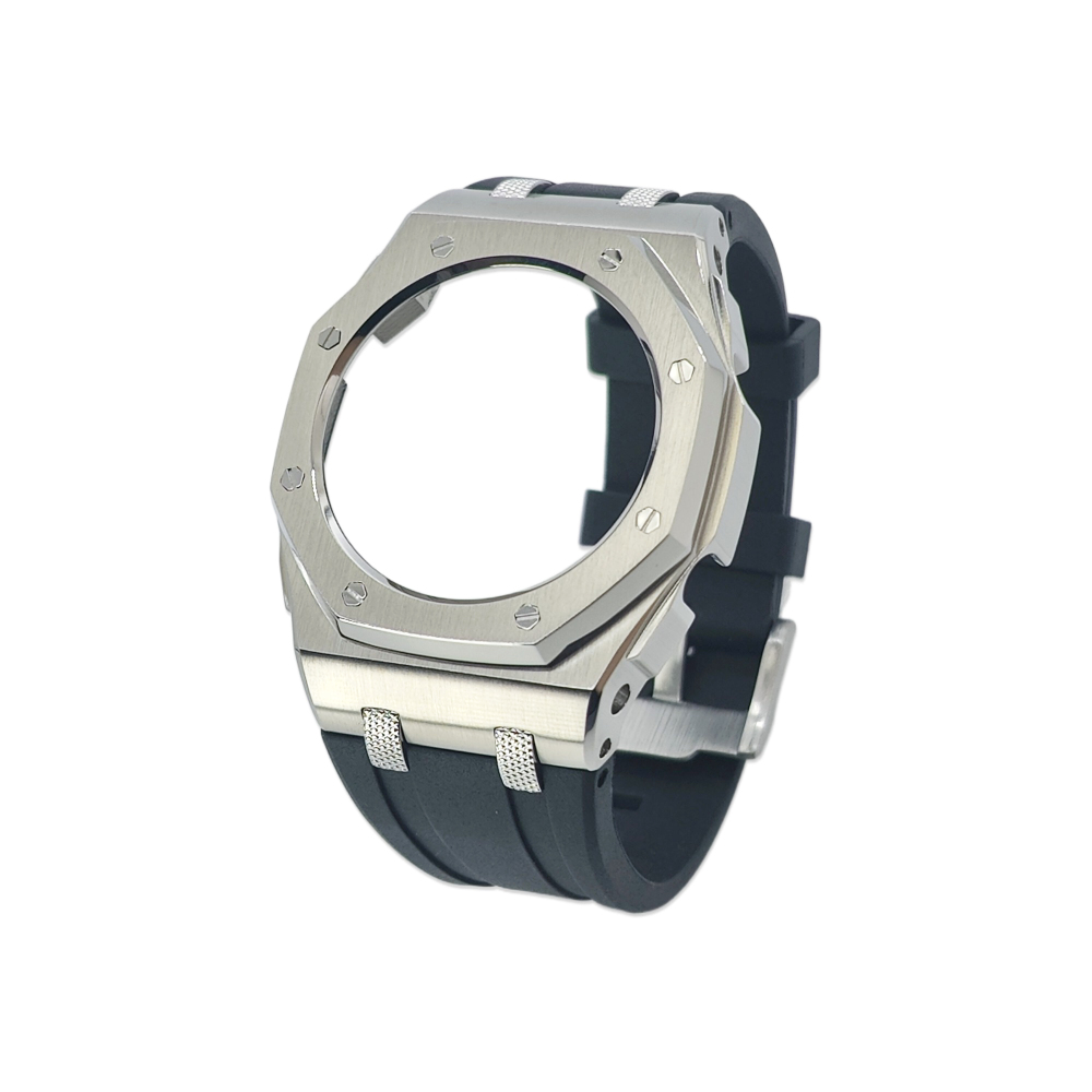 New GMAS2100 Casioak Offshore Knurled Textured Studs 42mm Stainless Steel Shell High Quality Viton Strap