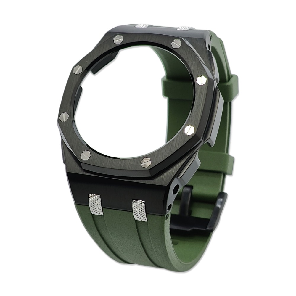 New GA2100 Farm Oak Offshore Knurled Textured Studs 44mm Stainless Steel Shell High Quality Viton Strap