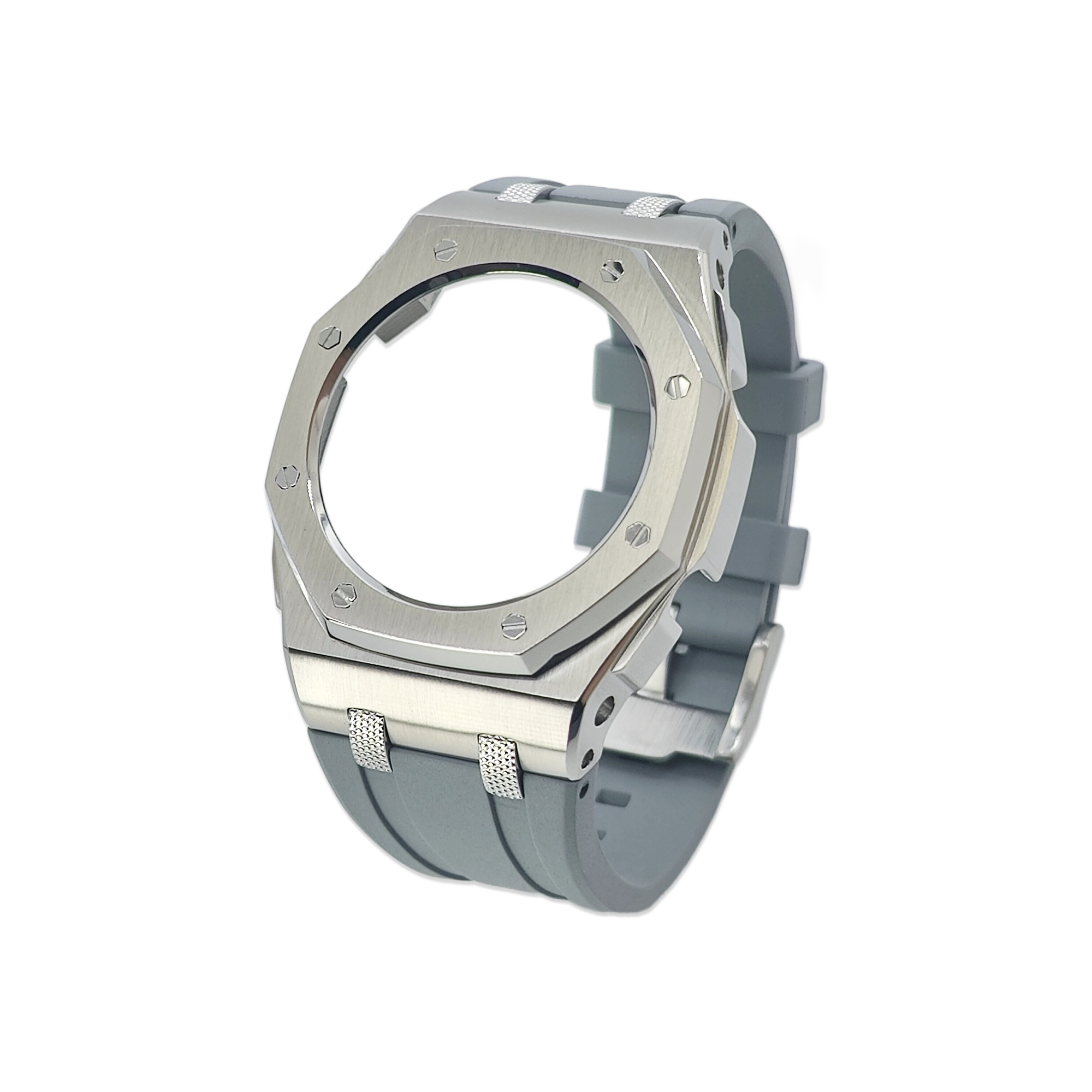 New GMAS2100 Casioak Offshore Knurled Textured Studs 42mm Stainless Steel Shell High Quality Viton Strap