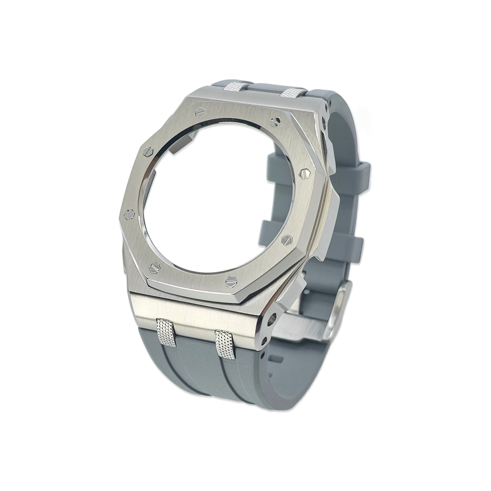 New GMAS2100 Casioak Offshore Knurled Textured Studs 42mm Stainless Steel Shell High Quality Viton Strap