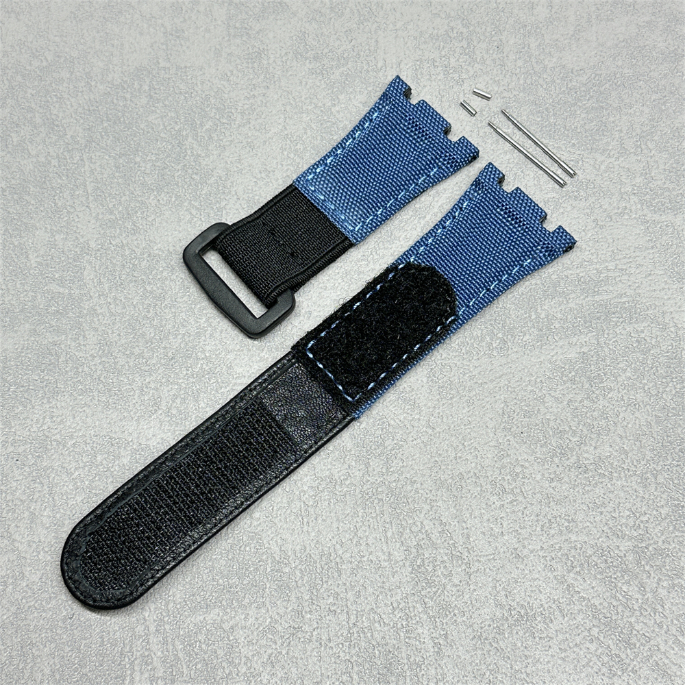 CasiOak Modified Velcro Nylon Canvas Leather Strap