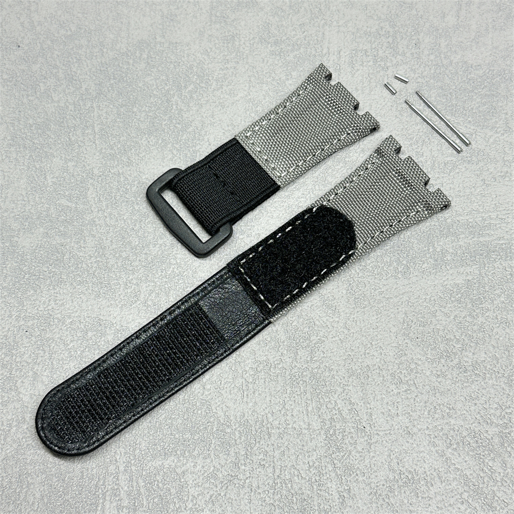 CasiOak Modified Velcro Nylon Canvas Leather Strap