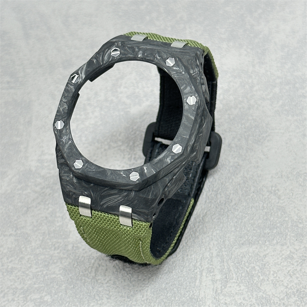 GA2100/2110/B2100 CasiOak Carbon Fiber Bezel Canvas Velcro Strap Conversion Kit