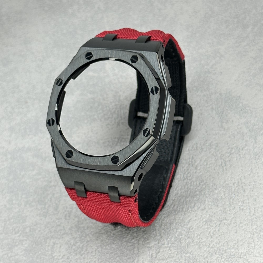 GA2100/2110/B2100 CasiOak Offshore Bezel Canvas Nylon Velcro Strap Set