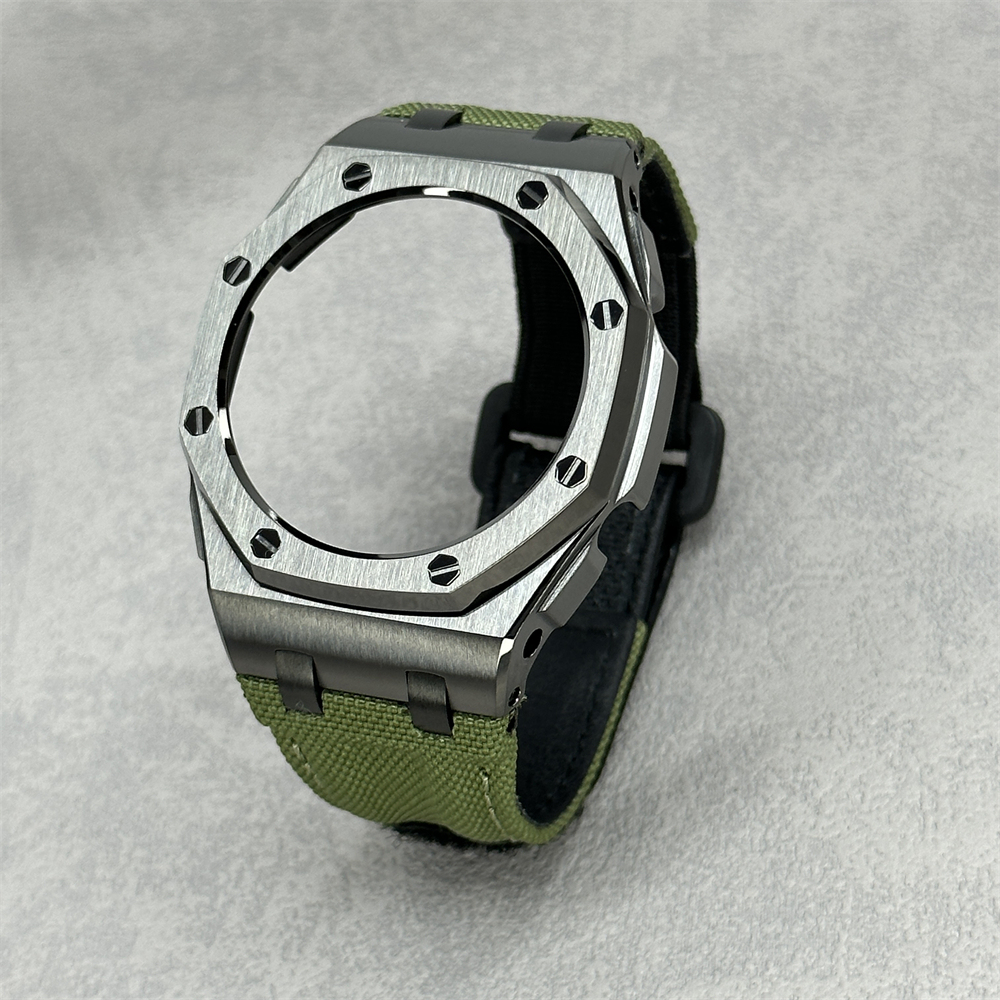 GA2100/2110/B2100 CasiOak Offshore Bezel Canvas Nylon Velcro Strap Set