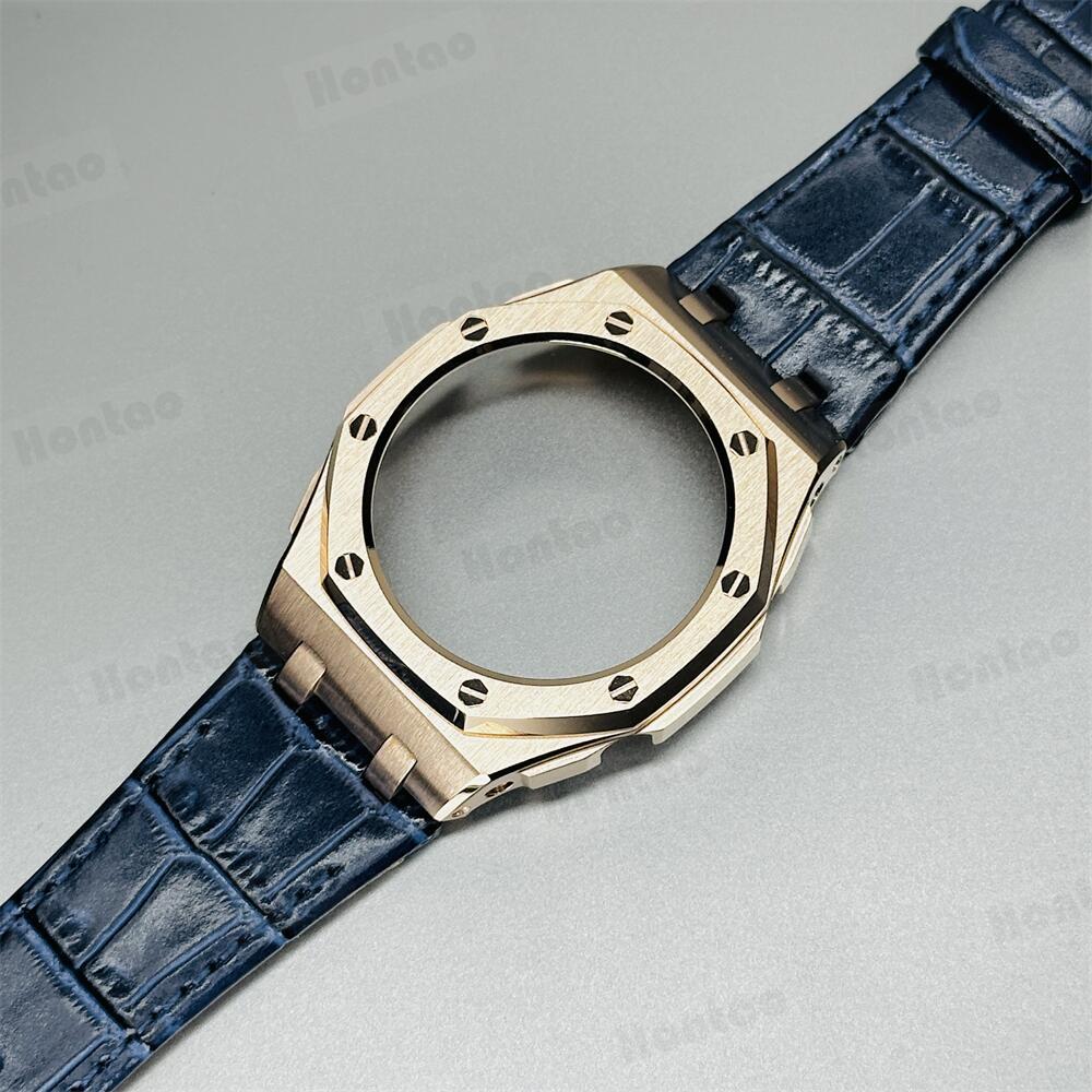 GA2100/GAB2100/GM2100 modification kit offshore stainless steel case with double-sided leather strap