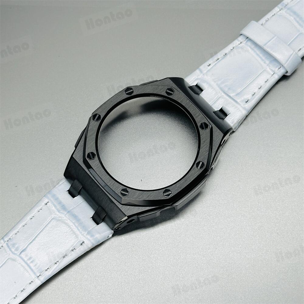 GA2100/GAB2100/GM2100 modification kit offshore stainless steel case with double-sided leather strap