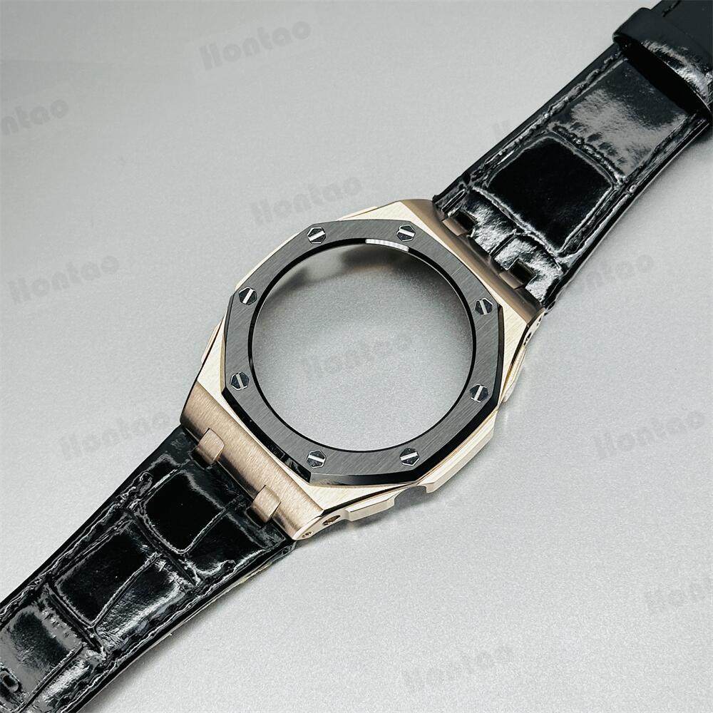 GA2100/GAB2100/GM2100 modification kit offshore stainless steel case with double-sided leather strap