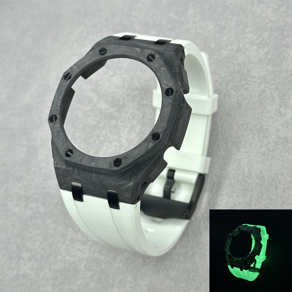 GA2100/2110/B2100 CasiOak Carbon Fiber Luminous Fluororubber Strap Modification Kit