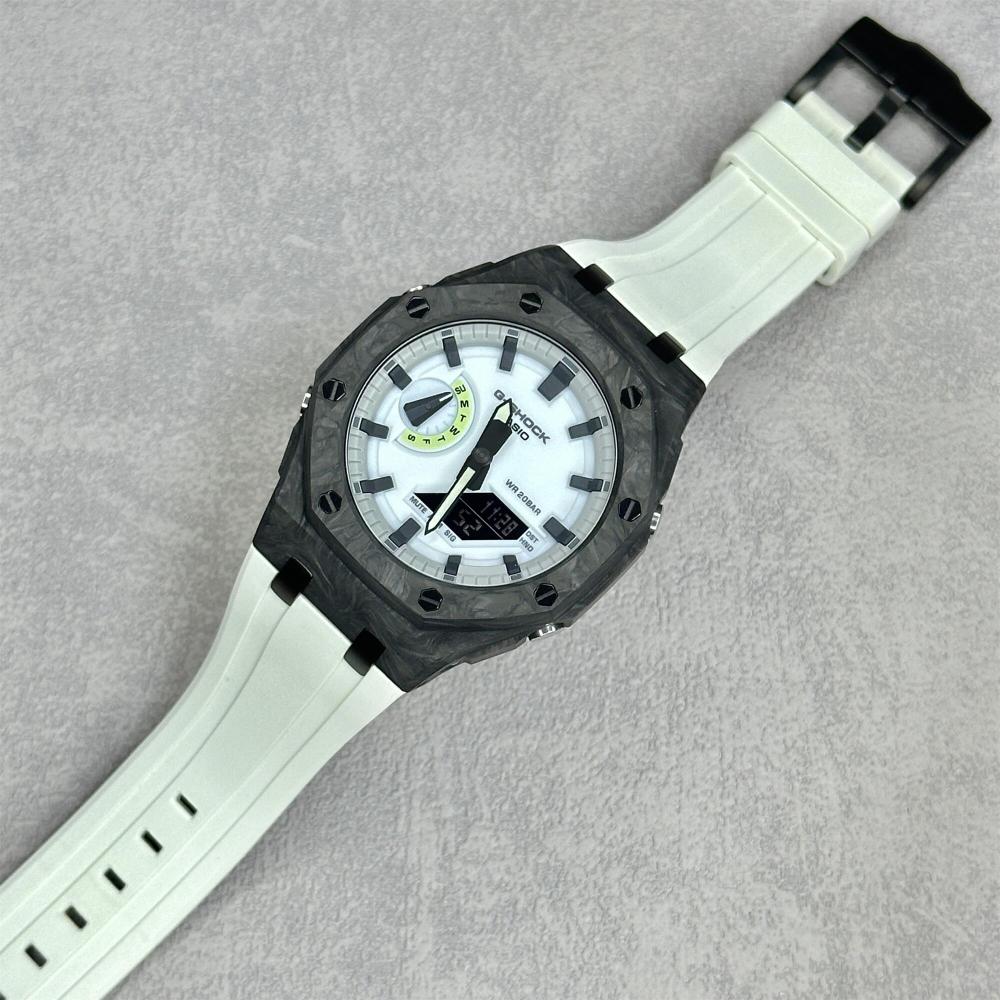GA2100/2110/B2100 CasiOak Carbon Fiber Luminous Fluororubber Strap Modification Kit