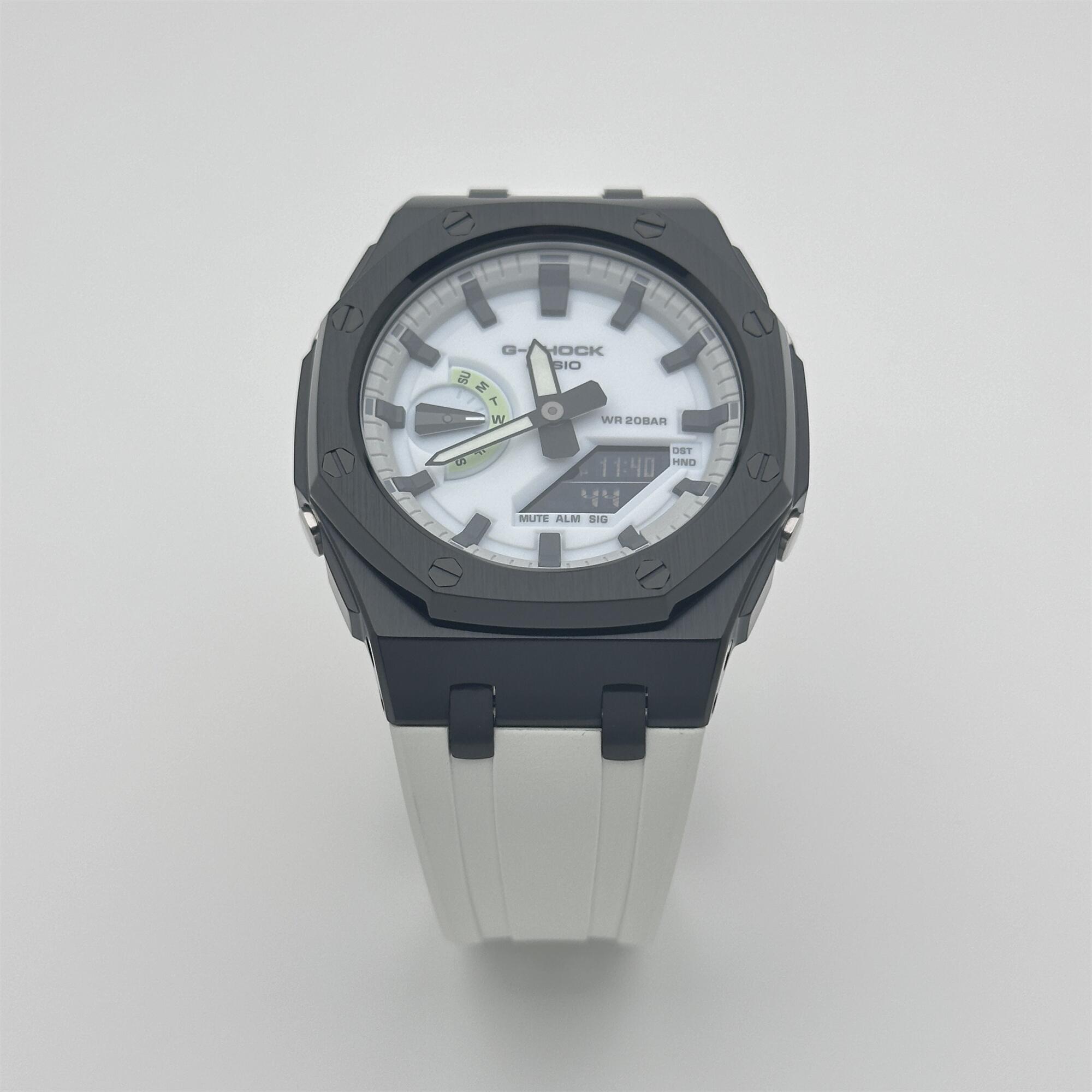 GA2100/2110/B2100 CasiOak Stainless steel Bezel luminous fluororubber strap modification kit